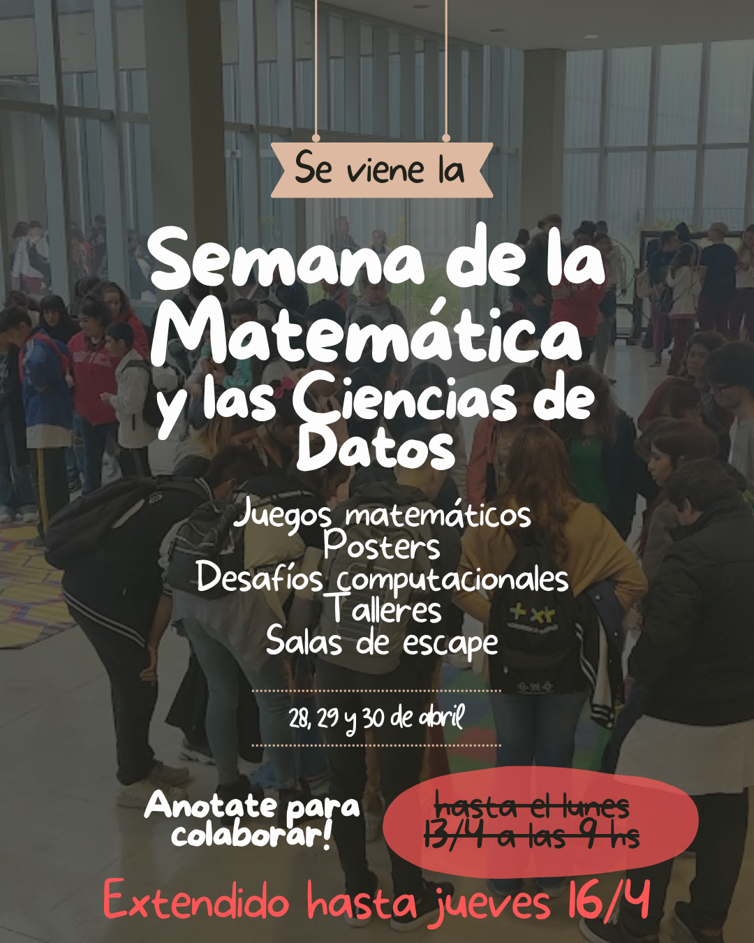 Búsqueda de colaboradores para la Semana de la Matemática